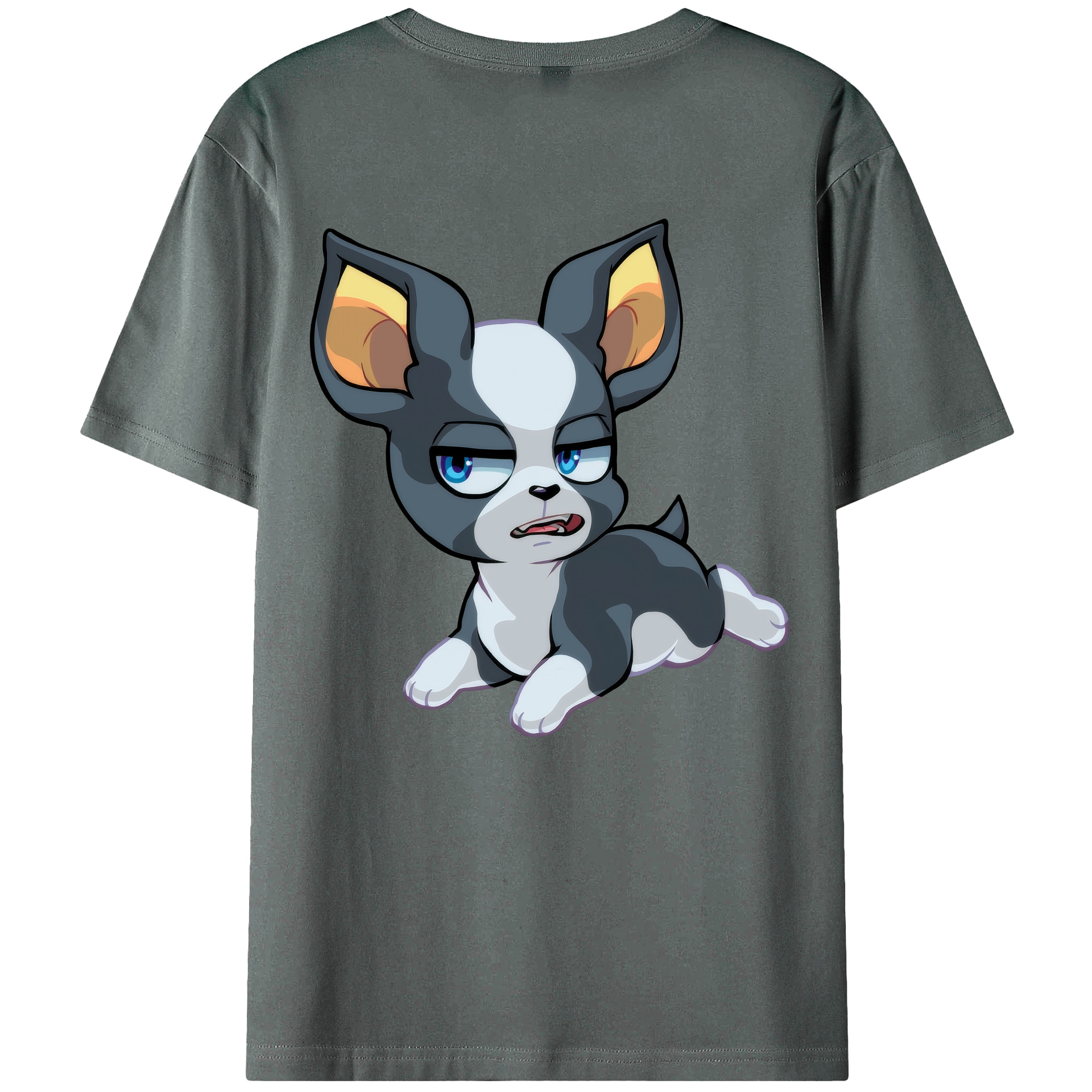 （画像用） ジョジョの奇妙な冒険 イギー JoJo's Bizarre Adventure Iggy 綿100％ メンズ半袖Tシャツ（バックプリント） 通気性